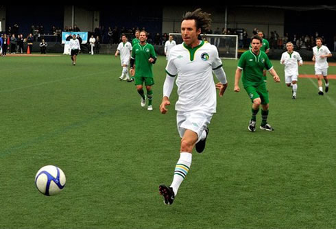 Steve Nash playing soccer