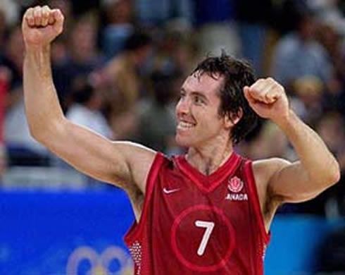 Steve Nash wearing a Canada National Team jersey