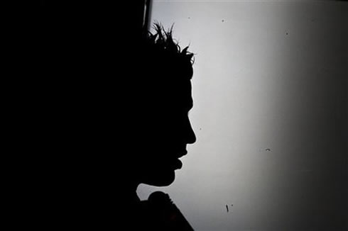 Cristiano Ronaldo silhouette, in a Madrid press conference