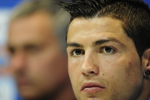 Cristiano Ronaldo very focused at a journalist question