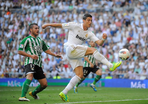 Cristiano Ronaldo in action, in Real Madrid vs Betis for La Liga 2012