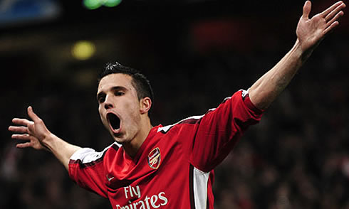 Robin van Persie happy for scoring for Arsenal, and opening his mouth, in 2012