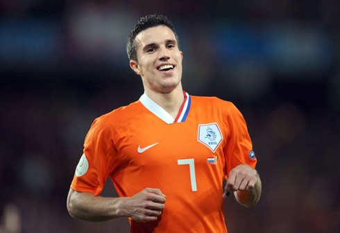 Robin van Persie in Holland, Netherlands, number 7 jersey