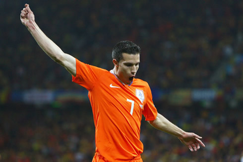 Robin van Persie in orange jersey from Holland/Netherlands, in 2012