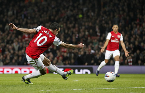 Robin van Persie shot technique at Arsenal, in 2012