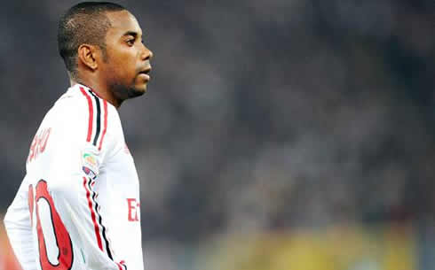 Robinho in AC Milan white jersey, in 2012