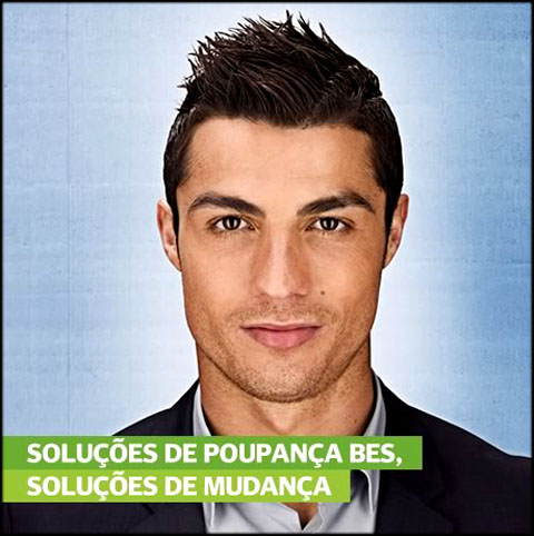 Cristiano Ronaldo, BES bank wallpaper, and marketing poster in 2012