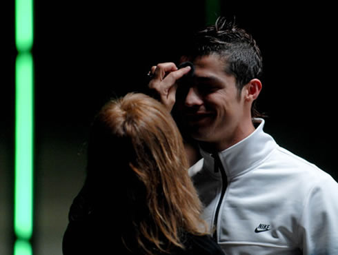Cristiano Ronaldo doing make-up, before shooting a video campaign in 2012