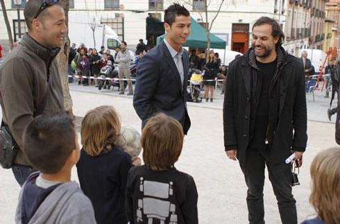 Cristiano Ronaldo on the street with kids, in 2012