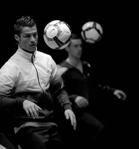 Cristiano Ronaldo photo in black and white, for a Nike campaign advert in 2012