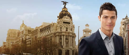 Cristiano Ronaldo photo with Lisbon on the background