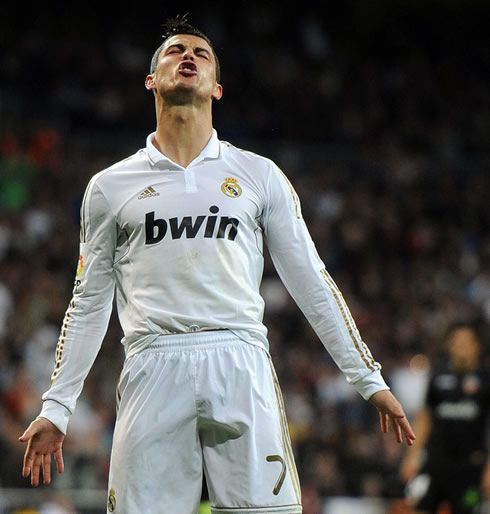 Cristiano Ronaldo despair and frustration look/face, in Real Madrid 2012