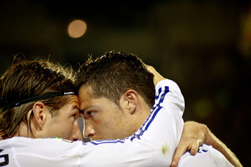 Cristiano Ronaldo and Sergio Ramos having a gay moment in a Real Madrid game