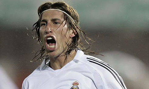 Sergio Ramos, blond soccer football player of Real Madrid