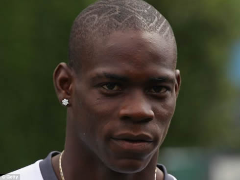 Mario Balotelli shaved head, but still unique hairstyle