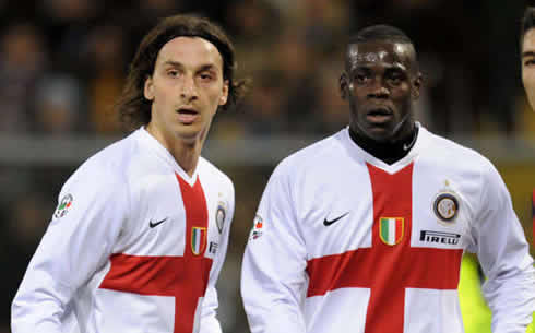 Mario Balotelli with Zlatan Ibrahimovic, in Inter Milan