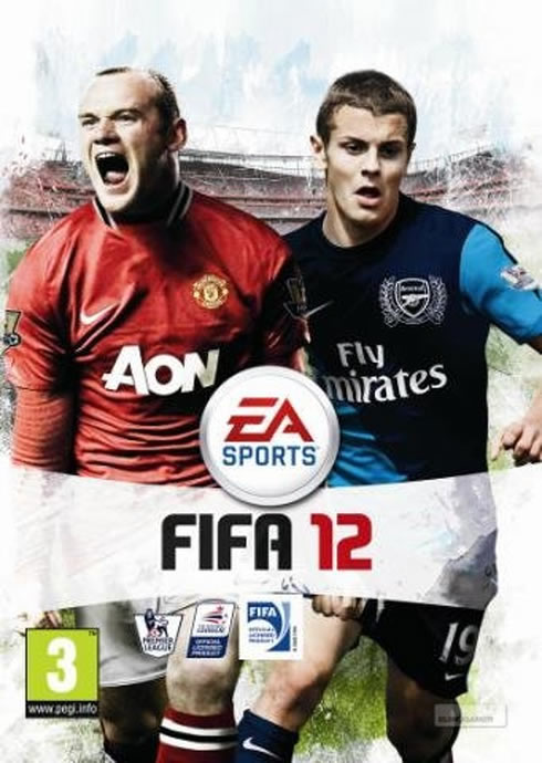 FIFA 12 cover, featuring Wayne Rooney and Jack Wilshere in 2012