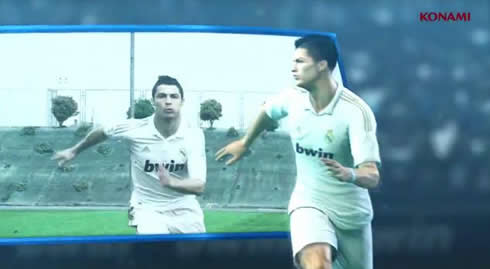 Cristiano Ronaldo running technique in in PES 2013, gameplay screenshot and real footage