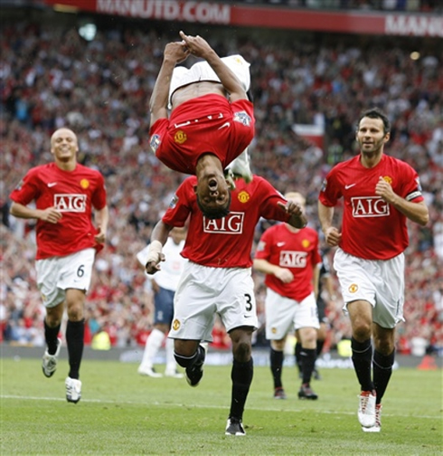 Luis Nani backflip, in Manchester United