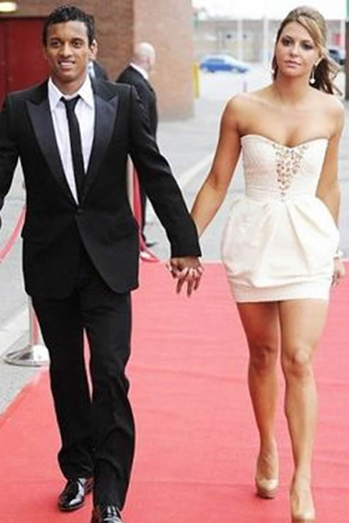 Nani and his girlfriend/wife, Daniela Martins, all dressed up