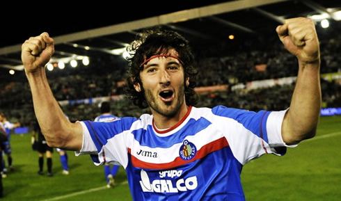 Esteban Granero joy and happiness in Getafe during 2007 until 2008