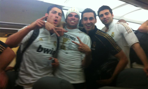Cristiano Ronaldo, Pepe, Arbeloa and Raul Albiol in 2012