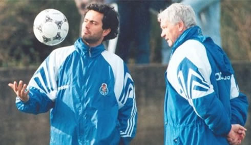 José Mourinho as an assistant coach and translator of Sir Bobby Robson, in F.C. Porto
