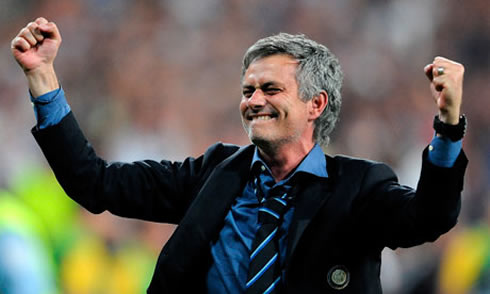 José Mourinho crying in Inter Milan, at the Santiago Bernabéu UEFA Champions League final, in 2010