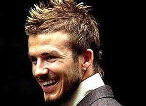 David Beckham blonde hairstyle with spikes