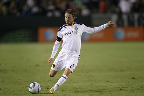 David Beckham free-kick, bend it like Beckham style, for the Los Angeles Galaxy, in 2012