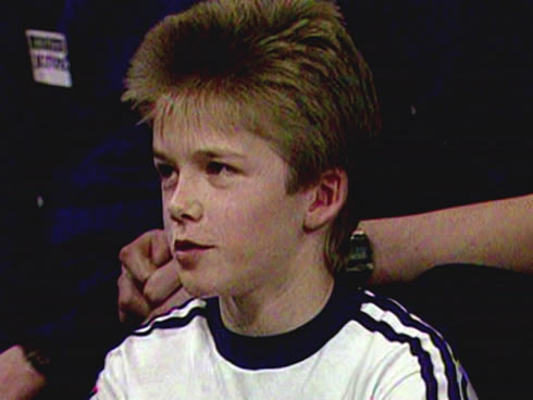 David Beckham when still a young kid