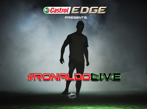 Cristiano Ronaldo in a Castrol Edge wallpaper and banner