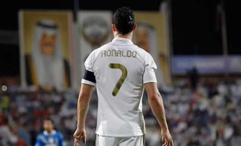 Cristiano Ronaldo as Real Madrid captain, in the last game of the 2011-2012 season, in a match against Kuwait