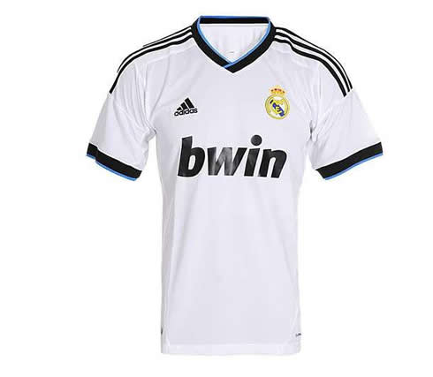 The new Real Madrid jersey, kit and uniform for 2012-2013, with black and blue stripes