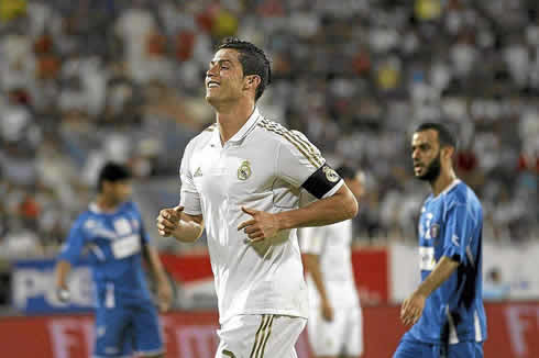 Cristiano Ronaldo proudly wearing the captain armband for Real Madrid, in 2012