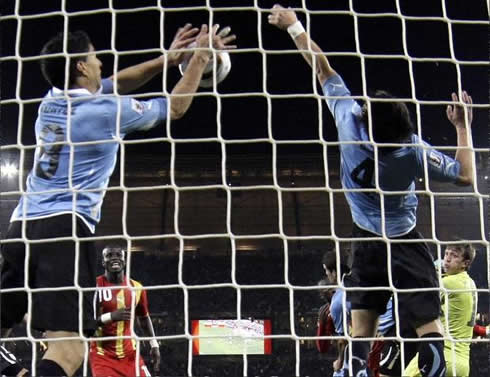 Luis Suárez handball, acting as a goalkeeper, in Uruguay vs Ghana for the 2010 World Cup