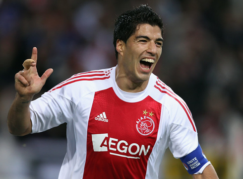 Luis Suárez playing for Ajax, as team captain