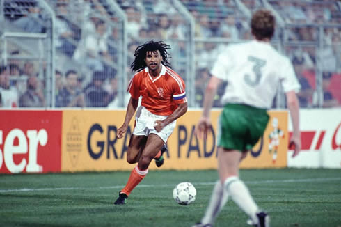 Ruud Gullit in action during the 80s and playing for the Dutch National Team