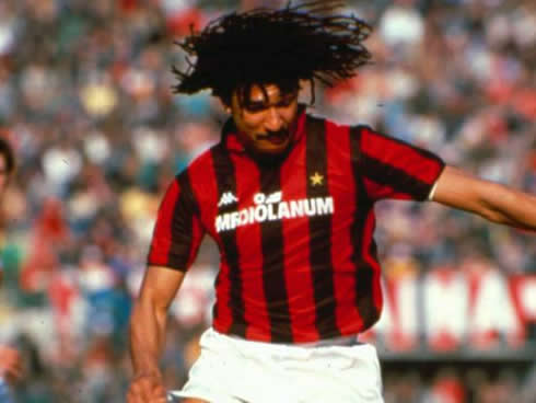 Ruud Gullit rasta hair in AC Milan