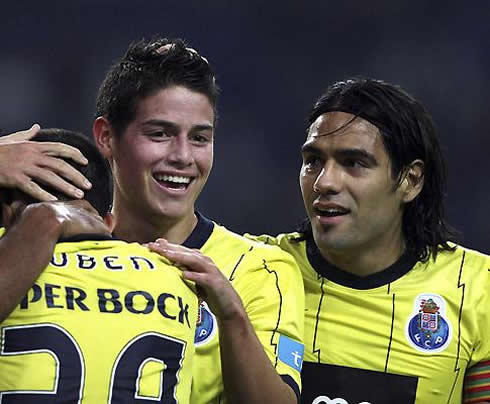 Radamel Falcao and James Rodríguez, Colombian players in FC Porto, in Portugal