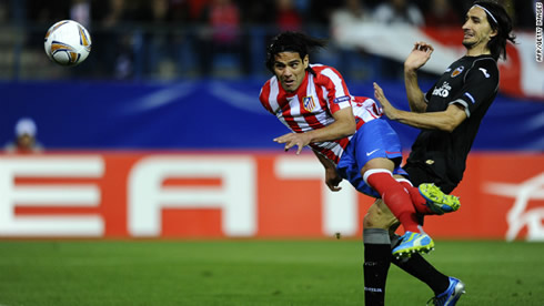 Radamel Falcao flying header goal in Atletico Madrid, in 2012