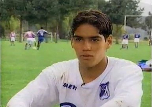 Radamel Falcao still a boy/kid at a very young age, in Colombia's Millonarios