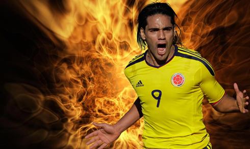 Radamel Falcao wallpaper in a Colombian National Team jersey