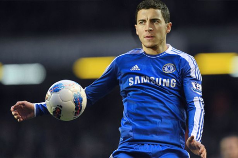 Eden Hazard in a Chelsea FC jersey, in 2012