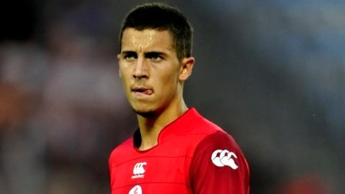 Eden Hazard in Lille, licking his lips with his tongue