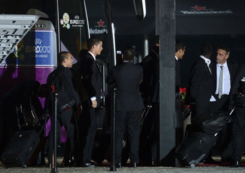 Cristiano Ronaldo and the Portuguese entourage arriving to Poland, for the EURO 2012