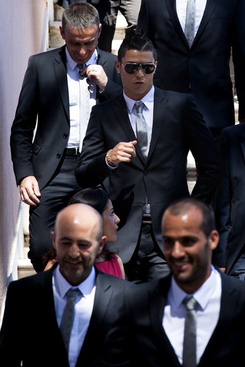Cristiano Ronaldo dancing to music in great style, when arriving to the EURO 2012