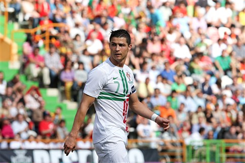 Cristiano Ronaldo wearing the new Portuguese National Team away jersey/kit, for the EURO 2012
