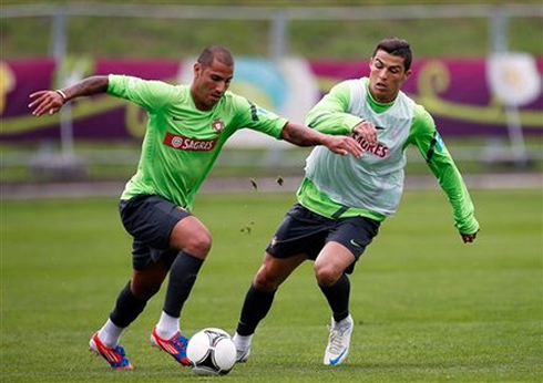 Cristiano Ronaldo and Ricardo Quaresma, training in Portugal for the EURO 2012