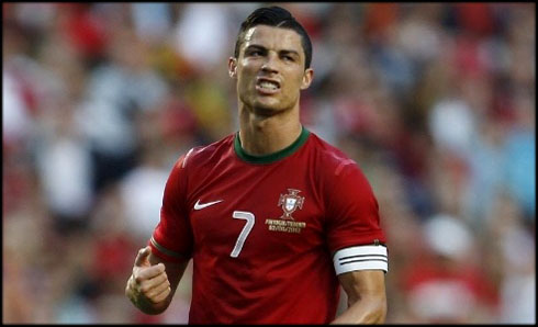 Cristiano Ronaldo, captain and playing for Portugal for the EURO 2012